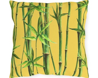 Outdoor Tropical Bamboo Print Pillow - Outside - Pool - Patio - Porch - Deck - Summer - Birthday Gift - Mother's Day - Gift for Her