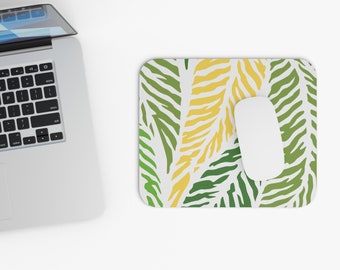 Mouse Pad - Palm Tree Leaf Print - Rectangular- Tropical- Desktop - Birthday Gift - Christmas - Computer Accessory- Desktop - Mother's Day