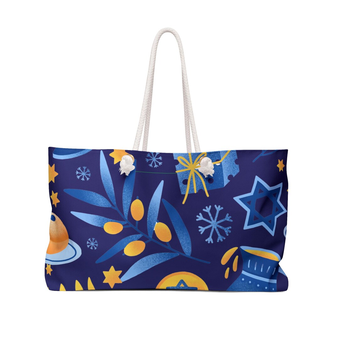 Hanukkah Print Pattern Leather Tote Bag
