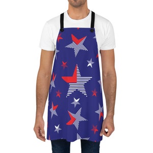 Red, White, and Blue Star Apron: Patriotic Kitchen Accessory