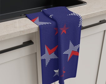 Kitchen Towel - Patriotic Star Print Print - Cook - Christmas - Housewarming - Birthday - Hostess Gift- Memorial Day - 4th of July