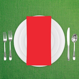 Solid Red Napkins, 4-pack, Winter Holiday Table Decor, Festive Cloth Napkin Set, Xmas Kitchen Accessories, Christmas Holiday Dining