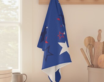 Patriotic Star Print Print Kitchen Towel - Kitchen - Cook - Christmas - Housewarming - Birthday - Hostess Gift- Memorial Day - 4th of July