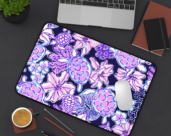 Shades of Purple Tropical Print Desk Mat - Office Decor- Workspace - Home Office - Birthday - Mother's Day - Christmas - Laptop Mat