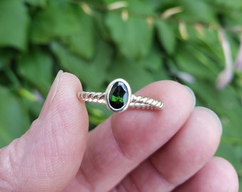 Size 7 Green Tourmaline and Sterling Silver Ring