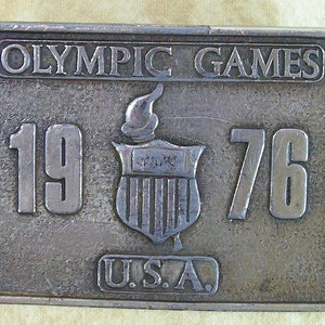 usa olympics belt buckle 1976 brass bicentenial vintage 1970s fashion olympic games image 5