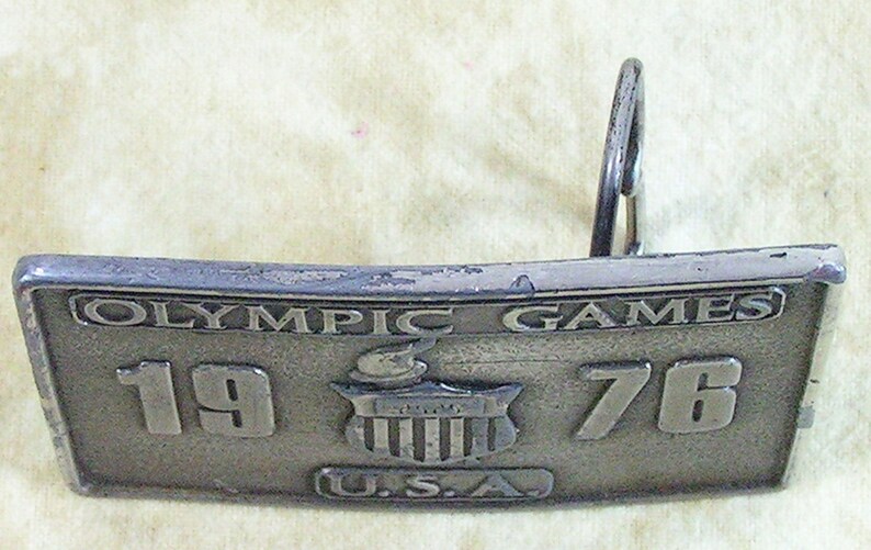 usa olympics belt buckle 1976 brass bicentenial vintage 1970s fashion olympic games image 4