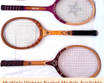 Vintage Tennis Racket Collection – Wilson, Spalding, Davis Retro Sports Decor