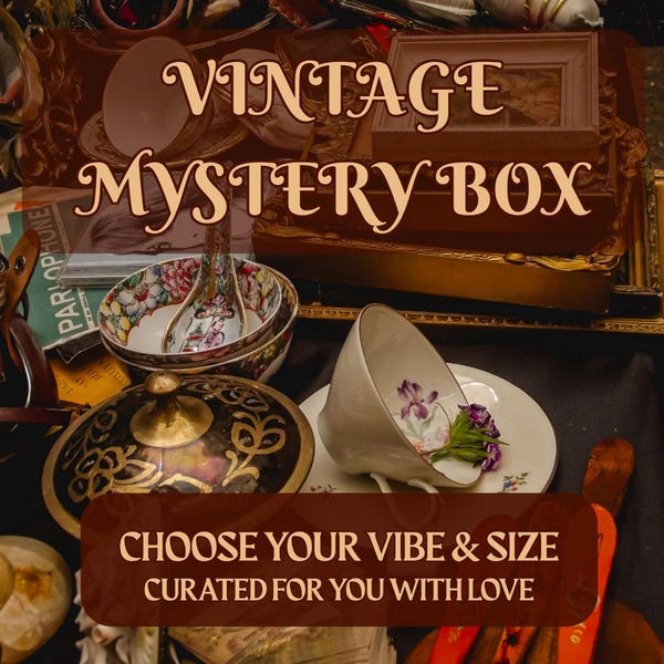 Vintage Mystery Box | Curated Thrifted Surprise Gift | Nostalgia 90s | Cottagecore | Christmas | Retro Treasures