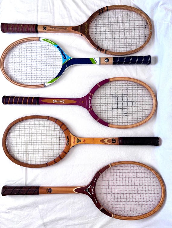 Vintage Tennis & Racquetball Racquet Collection – Wilson, Jack Kramer, Spalding, Dunlop, Prince Tennis Rackets – Retro Sports Decor