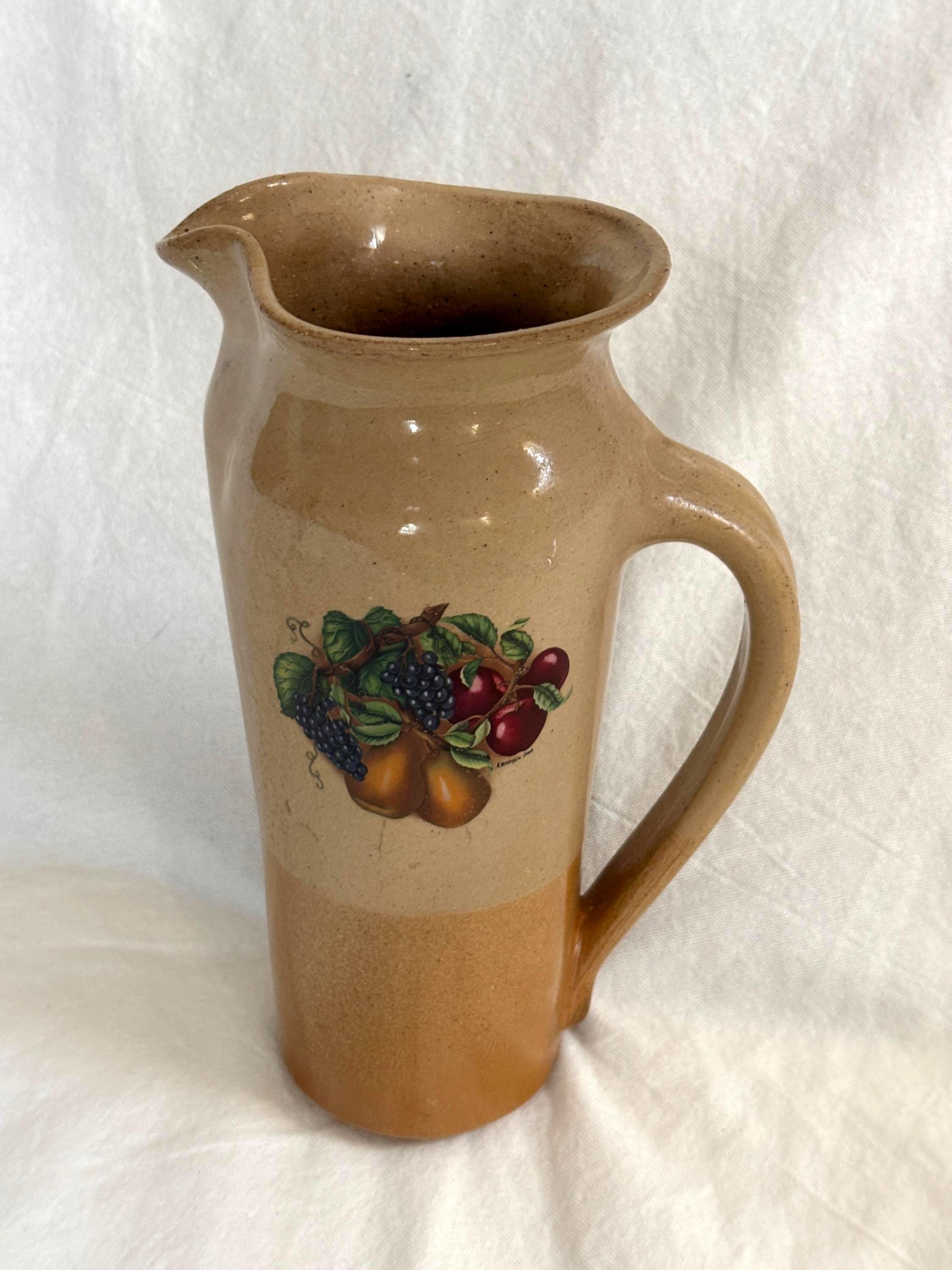 Monroe Salt Works Pottery Pitcher | Maine Studio Pottery | Fruit