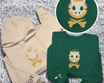 Personalized Cubone Embroidered Sweatshirt Skull Design Hoodie Funny Unisex Sweater Cubone Shirt Gifts
