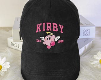 刺繍入りカービー ピンク コットン ベースボールキャップ - Etsy 日本