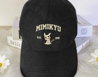 Mimikyu Embroidered Baseball Cap, Adjustable Kaki Dad Hat, Cute Ghost Embroidery Hat Gift, Aesthetic Anime Cap for Men Women
