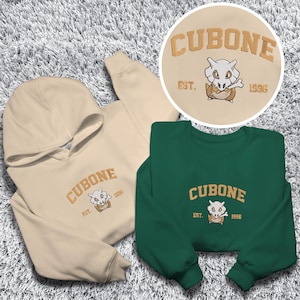 Personalized Cubone Embroidered Sweatshirt, Custom Cubone Hoodie, Funny Skull Shirt, Custom Name Sweater, Cubone Shirt Gift