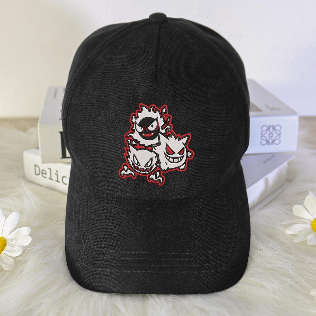 Gengar Embroidered Baseball Cap Ghost Trio Design Vintage Dad Hat ...