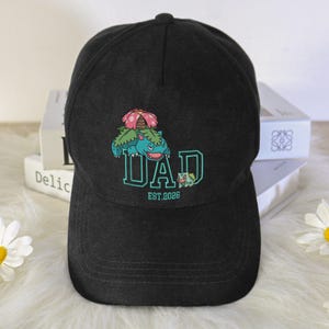 DAD Venusaur Bulbasaur Embroidered Baseball Cap Cute Family Evolution Dad Hat Vintage Adjustable Cap Gift for Fathers Bulbasaur Hat Gifts