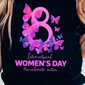 Internationale Vrouwendag Actie versnellen Vrouwen cadeau-idee Digitale download Sublimatie PNG, paarse vlinder, png