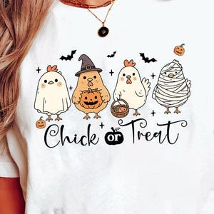 Chick Or Treat Png, Spooky Chicken Halloween Png, Halloween Png, Funny Halloween Chicken Png, Spooky Goose Png, Kids Halloween Png