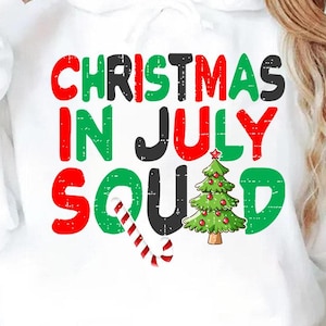 Christmas In July Squad Funny Summer Xmas Men Women Kids png, Christmas In Summer, Summer Vibes Png, Tropical Santa , Holiday Png