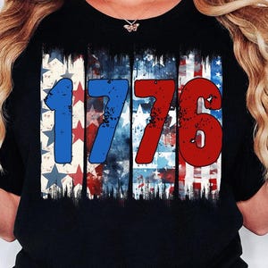 Retro 1776 America Land Of The Free Png, Patriotic Sublimation Design, 4th Of July Shirt Png, Independence Day Png, Red White And Blue Png