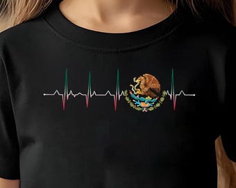 Mexiko Flagge PNG, mexikanisches Pride Sublimationsdesign, Viva México Digitaler Download, Mexiko Flagge Herzschlag Grafik, Unabhängigkeitstag Shirt PNG