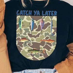 Catching Ya Later Fishing Camouflage Fisherman png, funny fishing png with camo patch transparent background image print files for fisherman