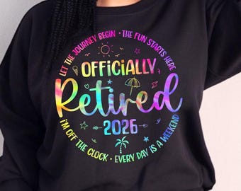 Officially Retired 2026 Heart Cute Retirement Gift for Women Png File, Digital Download