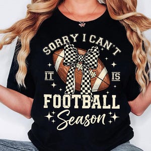 Sorry I Can't It's Football Season PNG, Football Season Png, Checkered Bow Helmet PNG, Coquette Preppy polka dots,Game Day png,Fall Football