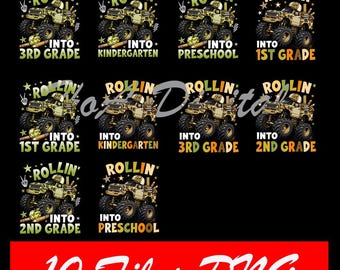 5+ Files Rolling Into 1st/ 2nd/ 3rd/ 4th/ 5th Grade/ Kindergarten/ prek Construction Truck First Grade Png, Digital Download