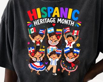 Hispanic Heritage Month Png, Latino Countries Flags Png, Boy Girl Kids Png, Funny Shirt Design, Digital Download