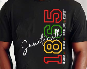1865 Juneteenth Black History Culture Excellence Respect Png, Digital Download