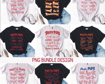 5+ Files Pasta Pups Funny Dachshund Spaghetti Italian Food Dog Mom Shirt Design, Digital Download