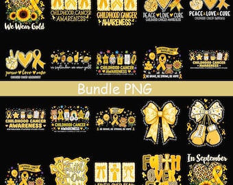 5+ Files Preppy We Wear Gold In September Png, Childhood Cancer Awareness Png, Coquette Kids Design, Digital Download