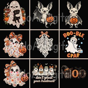 Halloween PNG Bundle, Boujee Ghost Leopard Pumpkin Coffee PNG, Grumpy Ghost Pug Dog Coffee PNG, Glam Halloween Clipart, Digital Download