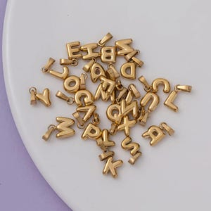 Collier initial avec lettre bulle, pendentif alphabet de A à Z en plaqué or 18 carats, cadeau tendance bijoux personnalisé, grosse lettre 3D breloque pour bracelets