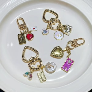 Dior Bag Charms - Etsy Luxury Pink/White and Gold Keychain/Bag Charm Dustbag Included main image 0