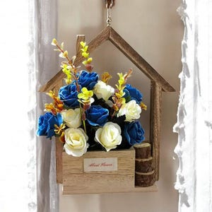 Handgefertigter Wandbehang aus Holz | Kreativer Kleiner Blumentopf | Aufhängbare Wohndekoration