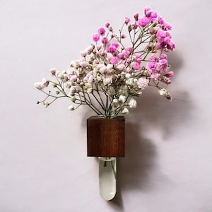 Glas Reagenzglas Vase Kühlschrankmagnet | Holz-Wasserkultur-Blumentopf | Wohnkultur | Stilvoller magnetischer Blumenhalter