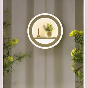 Minimalist White Acrylic Round Wall Light for Living Room, Bedroom, Study, Bedside, Entryway, or Indoor Decor