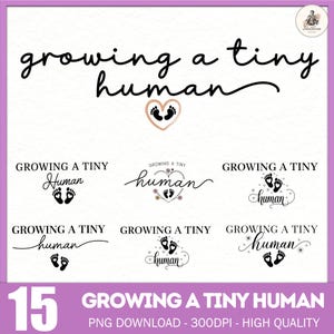 Más de 15 imágenes PNG de "Cultivando un pequeño humano", "Pie de niño" (PNG), "Vida de mamá" (PNG), "Mamá embarazada" (PNG), "Anunciación de embarazo" (PNG), "Revelación de bebé" (PNG)