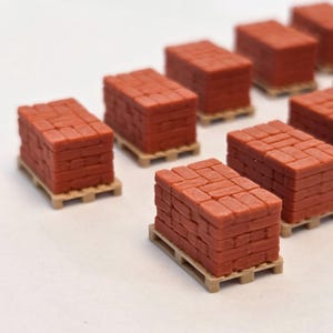 10x Ułożone kamienne cegły ścienne na paletach HO 1:87 Model miniaturowy Sceneria