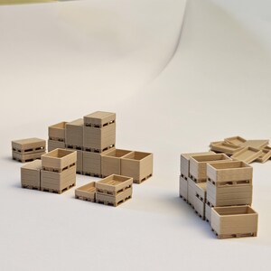 EUR pallet miniatures with collars and removable lids in HO (1:87) scale. 28 pcs. image 15