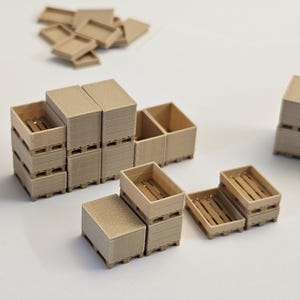 EUR pallet miniatures with collars and removable lids in HO (1:87) scale. 28 pcs. image 17