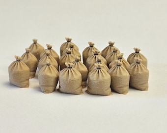 Miniature Tied Sacks: Diorama Scenery Details (20 pcs, 10mm Tall)