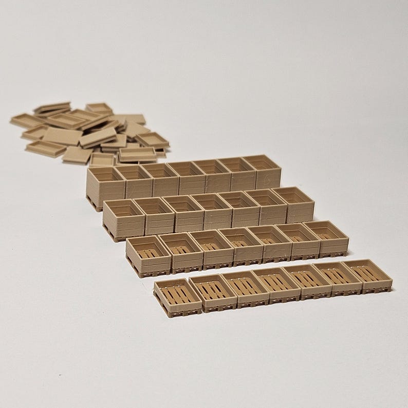 EUR pallet miniatures with collars and removable lids in HO (1:87) scale. 28 pcs. image 10