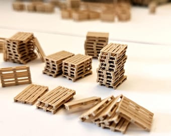 H0 (1:87) スケールの EUR パレット ミニチュア。100 個。