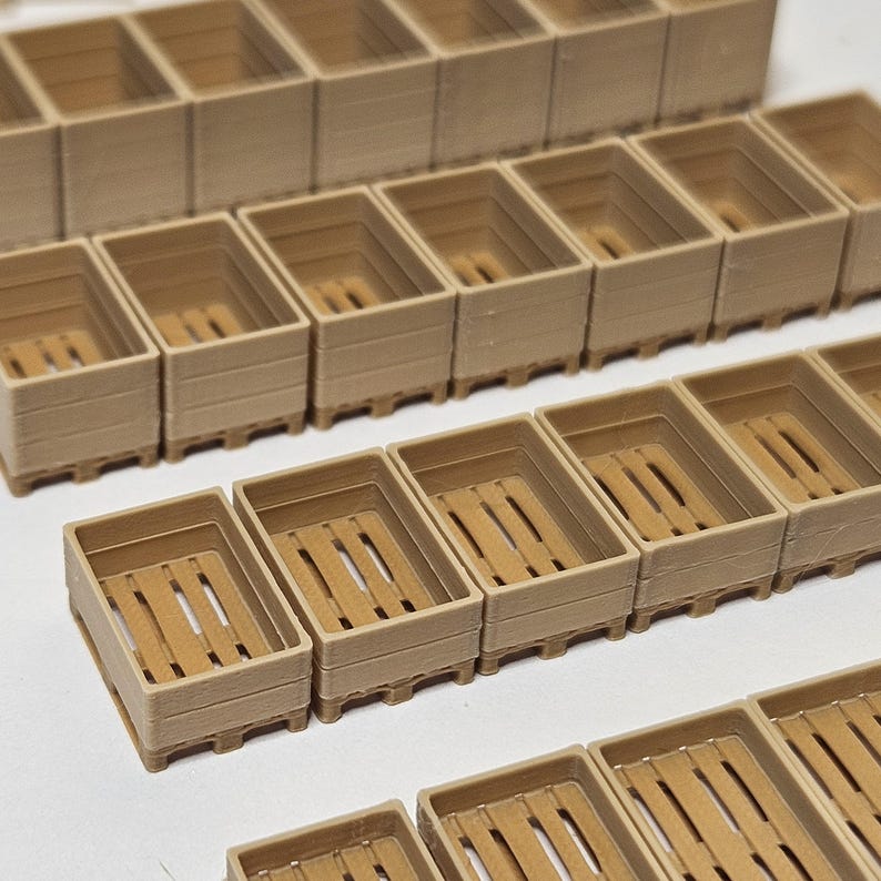 EUR pallet miniatures with collars and removable lids in HO (1:87) scale. 28 pcs. image 11