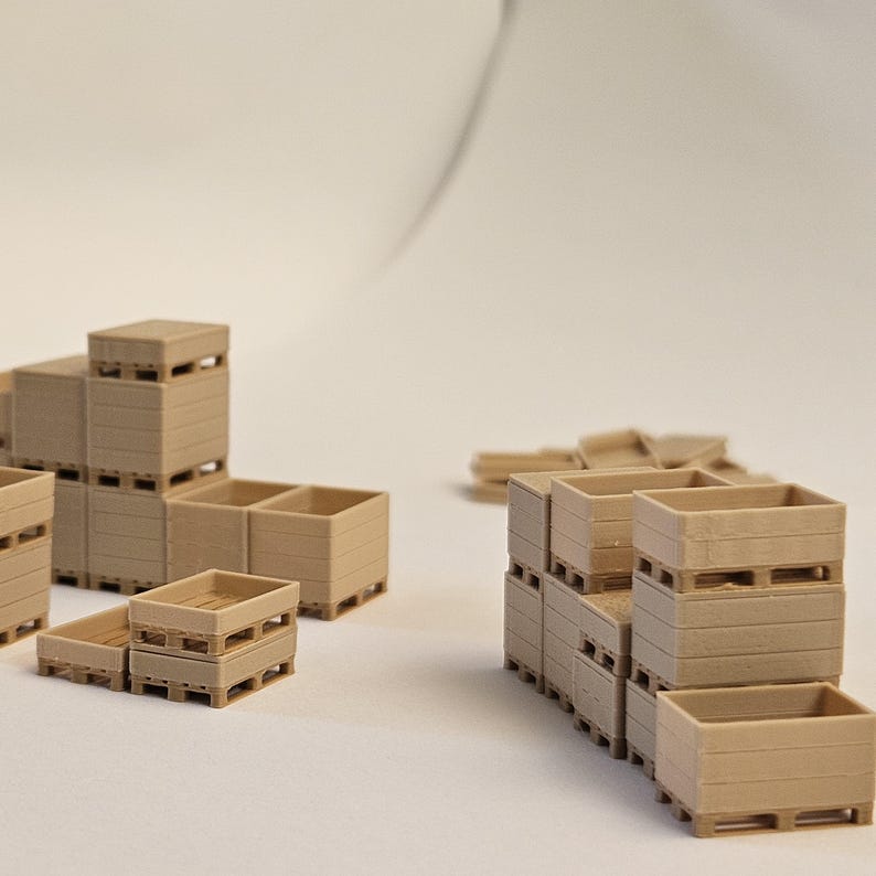 EUR pallet miniatures with collars and removable lids in HO (1:87) scale. 28 pcs. image 16