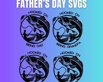 Paquete SVG de papá pescador: Adicto a ser papá, abuelo, papá (Descarga digital)